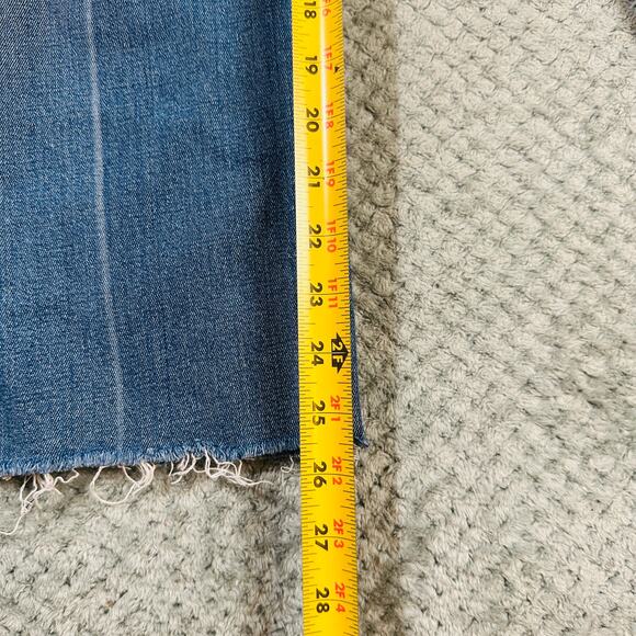 ABERCROMBIE & FITCH blue ankle straight ultra high rise raw hem jeans 26/2R - Picture 5 of 5